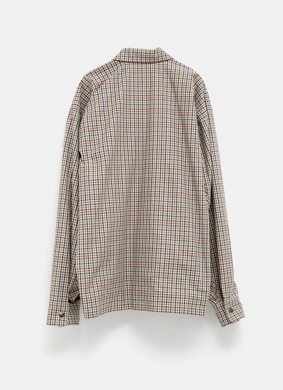 Camisa a cuadros con cremallera para hombre