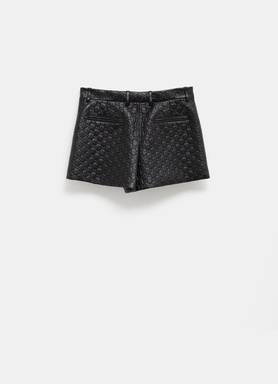 Short de piel con GG para mujer