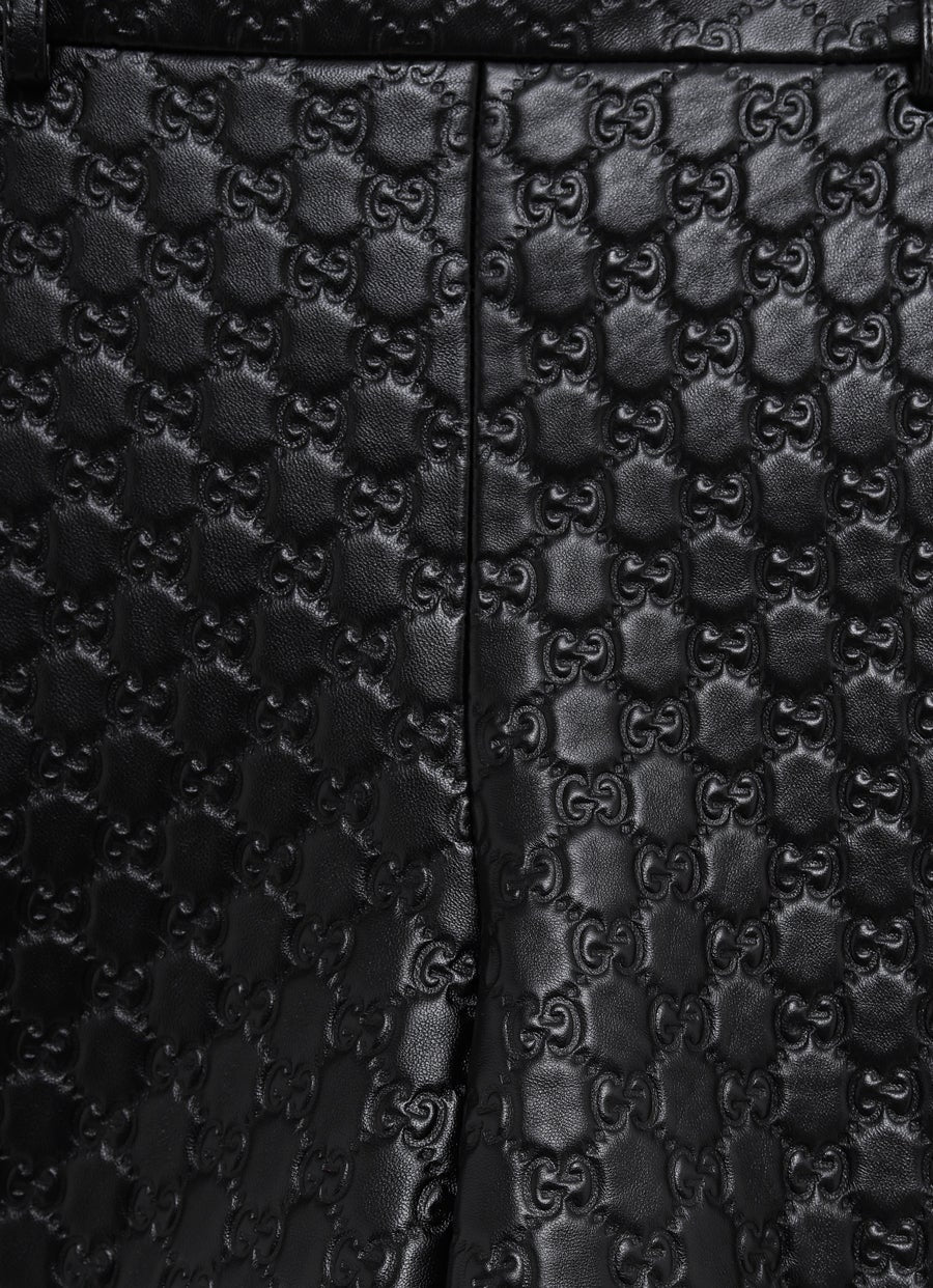 Short de piel con GG para mujer