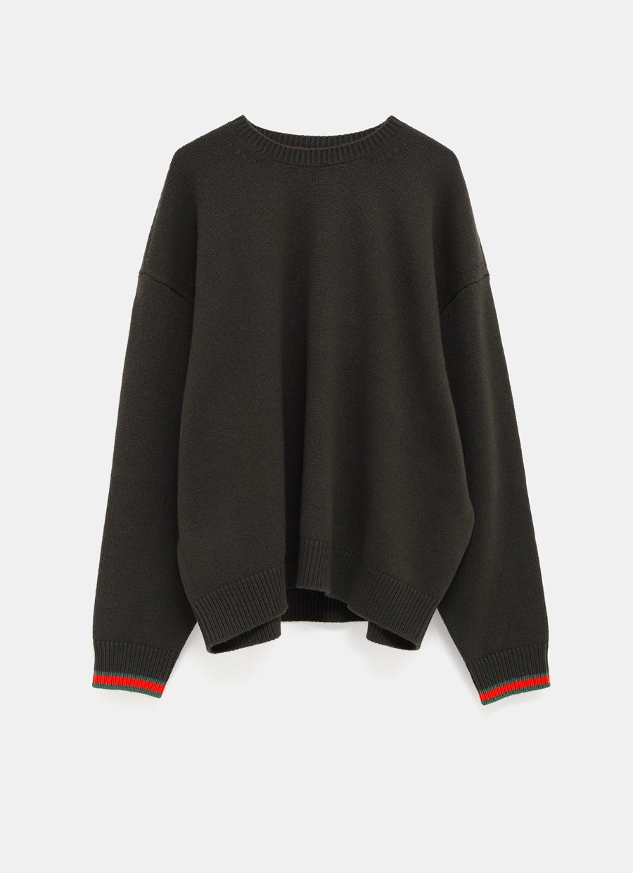 Jersey de lana cashmere con tribanda Web