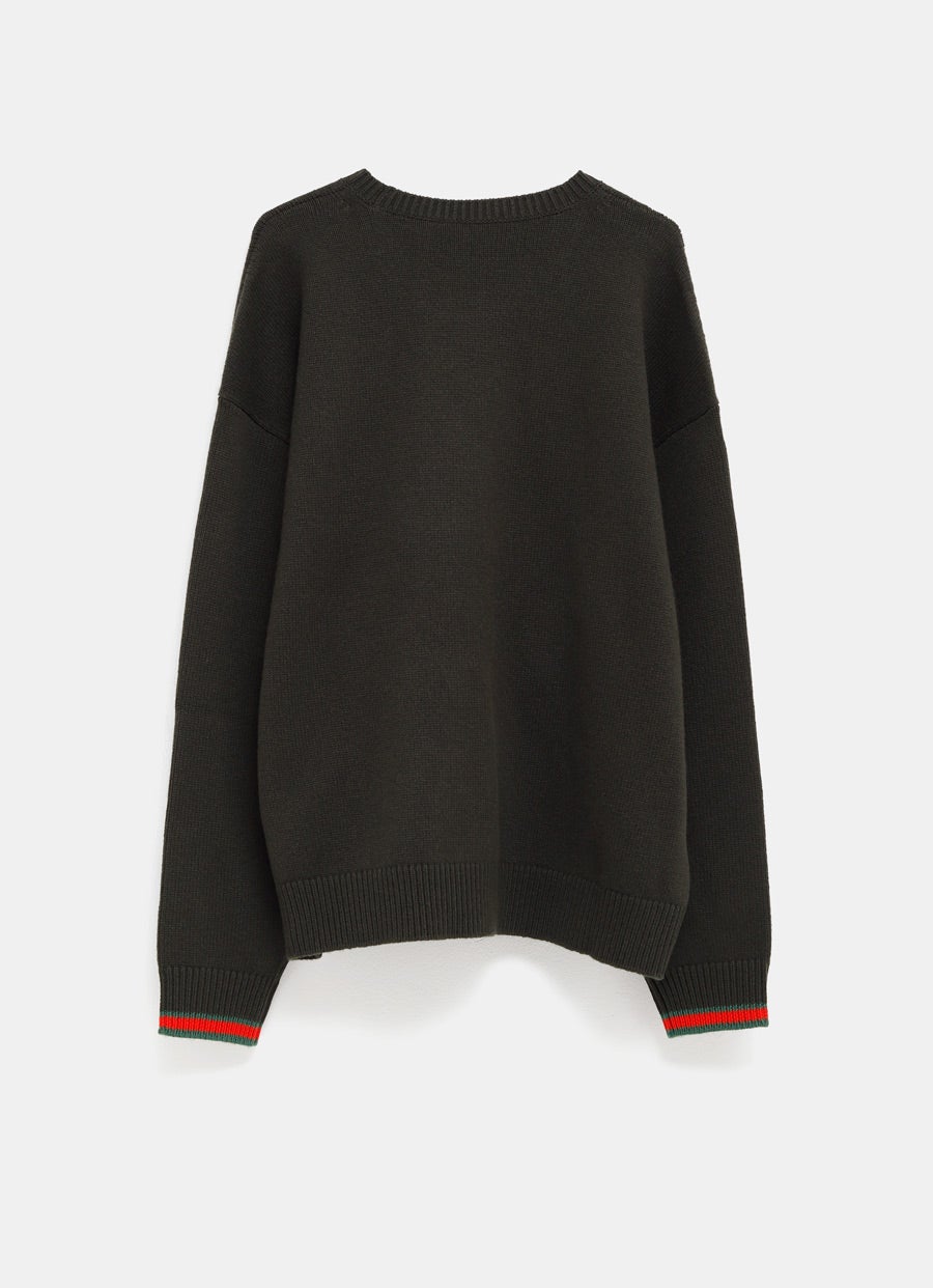 Jersey de lana cashmere con tribanda Web