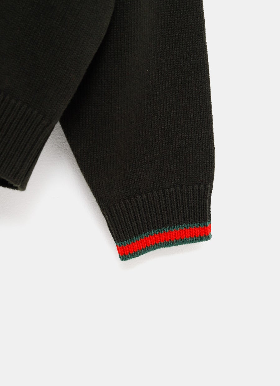 Jersey de lana cashmere con tribanda Web