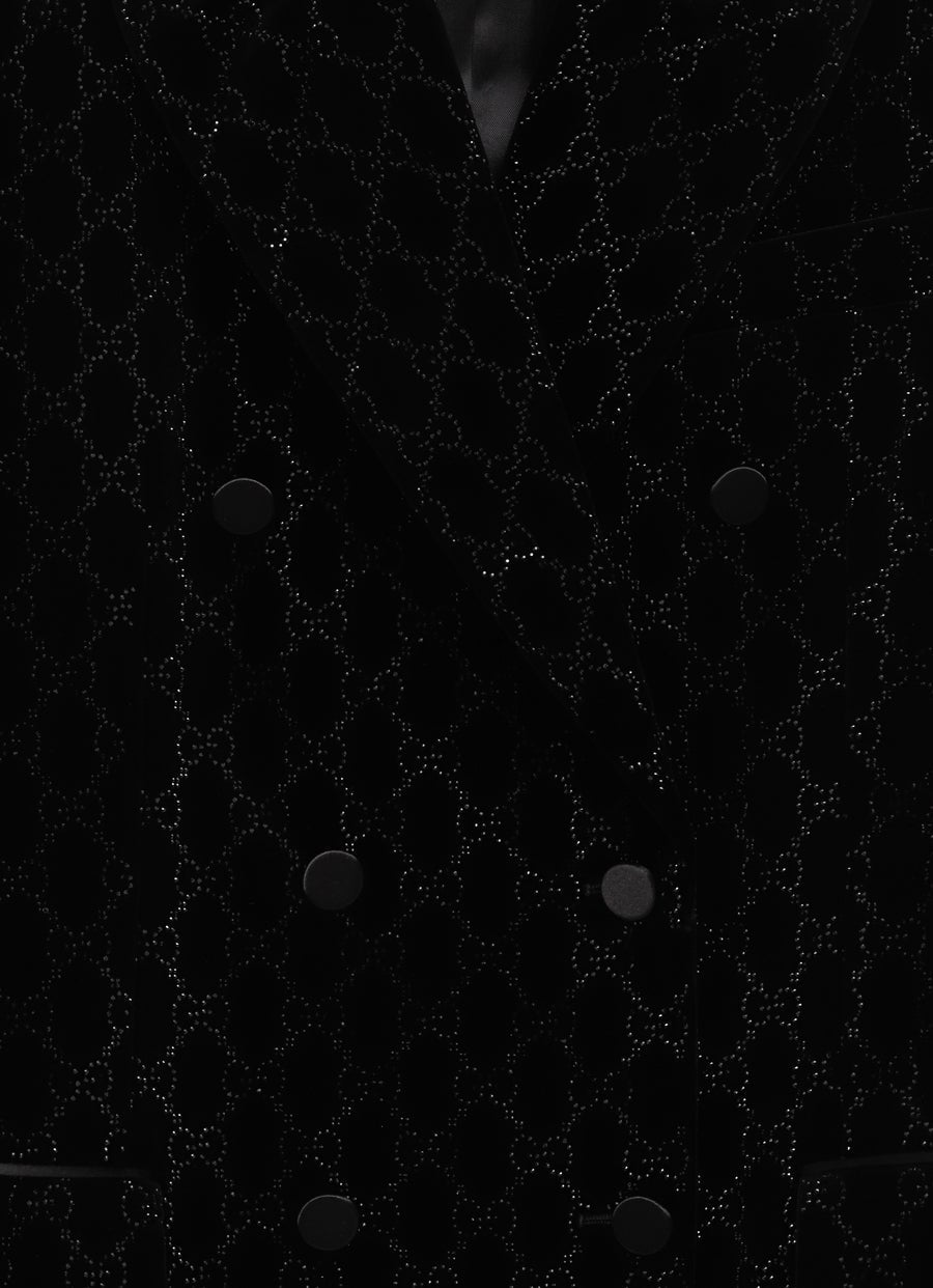 Chaqueta de terciopelo con pedrería GG