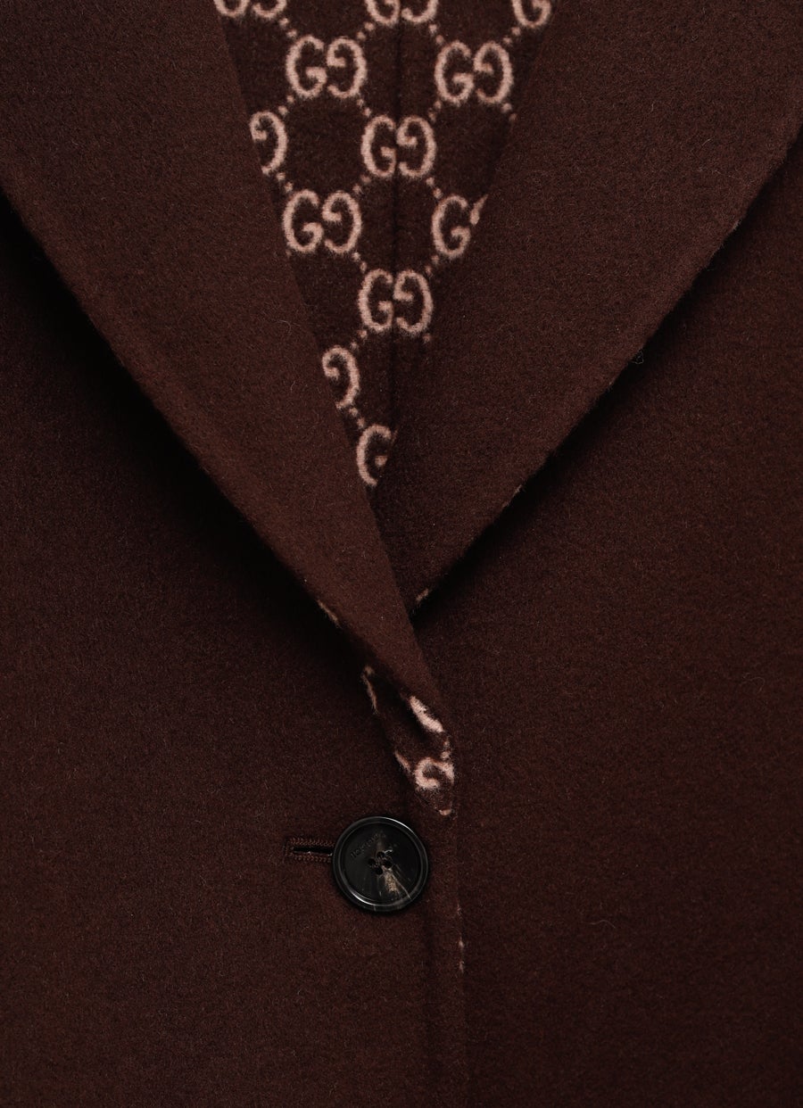 Abrigo reversible de lana GG para mujer