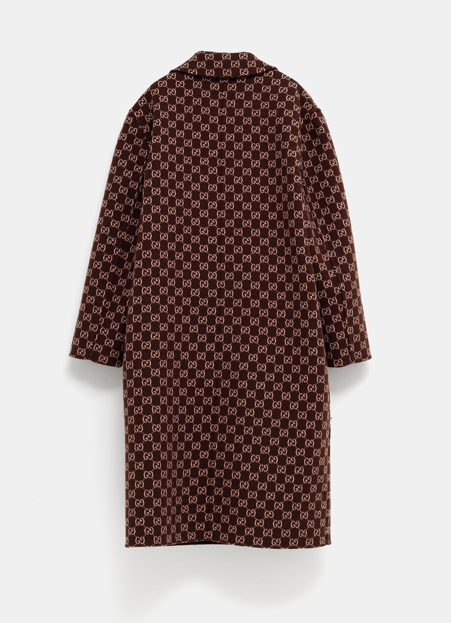 Abrigo reversible de lana GG para mujer