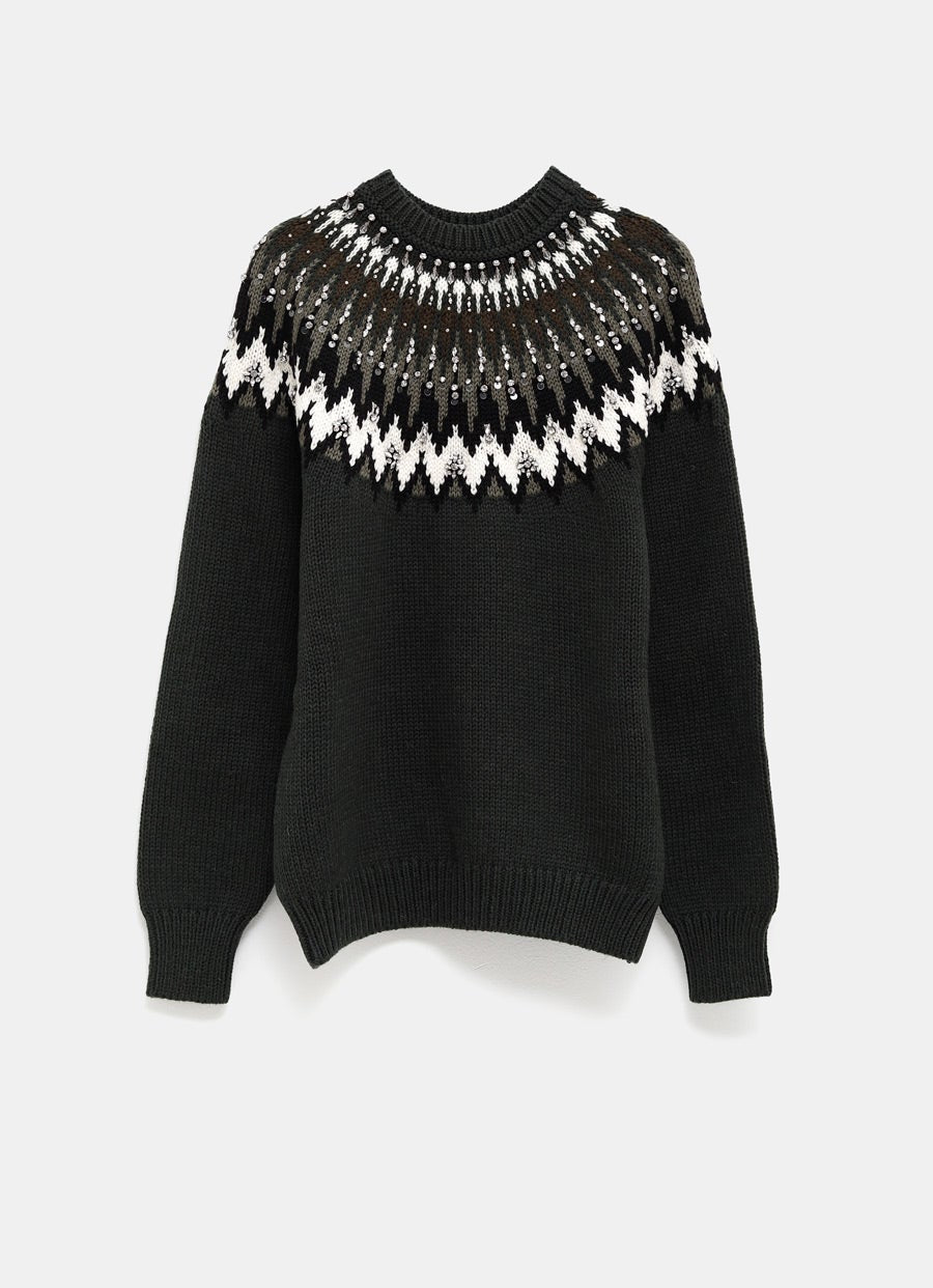 Jersey jacquard de lana noruega