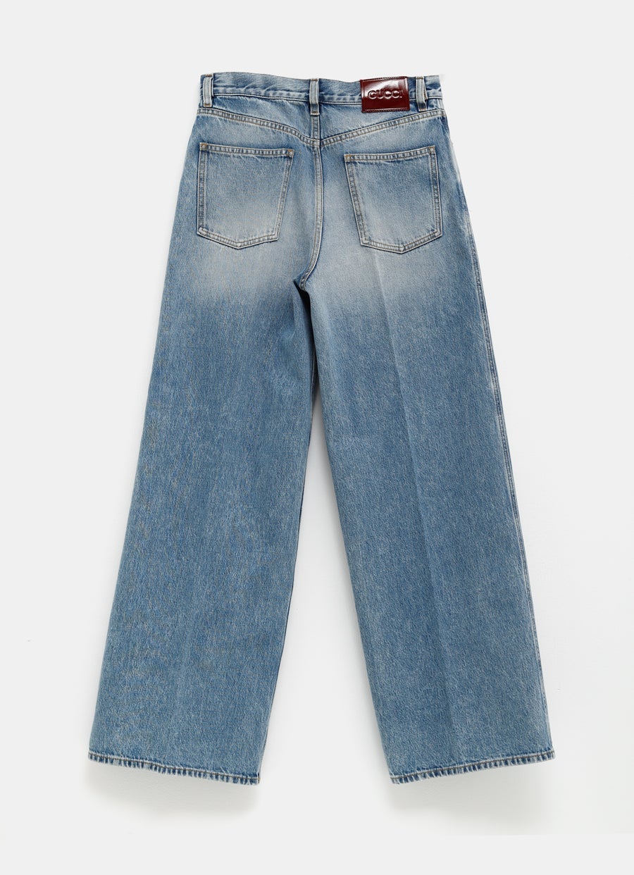 Pantalón vaquero ancho para mujer