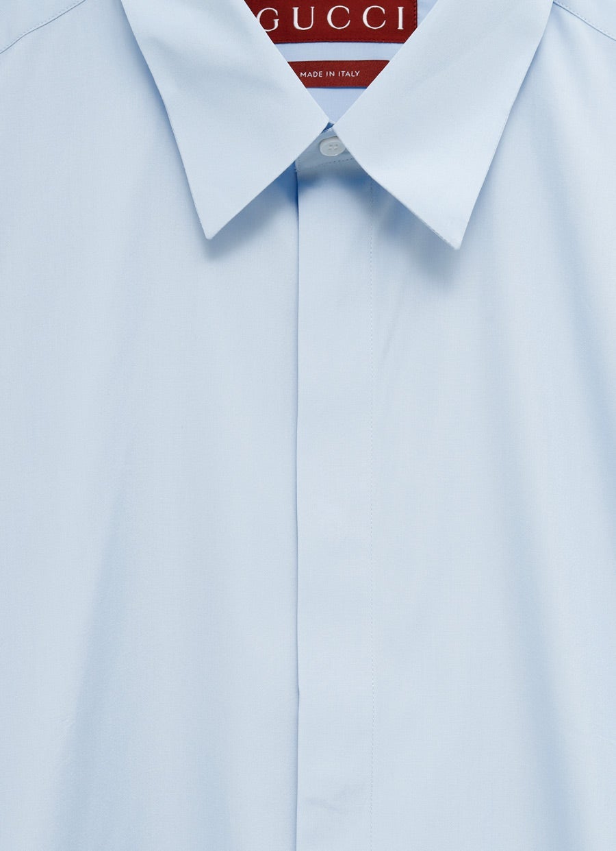 Camisa de popelina con bordado para hombre