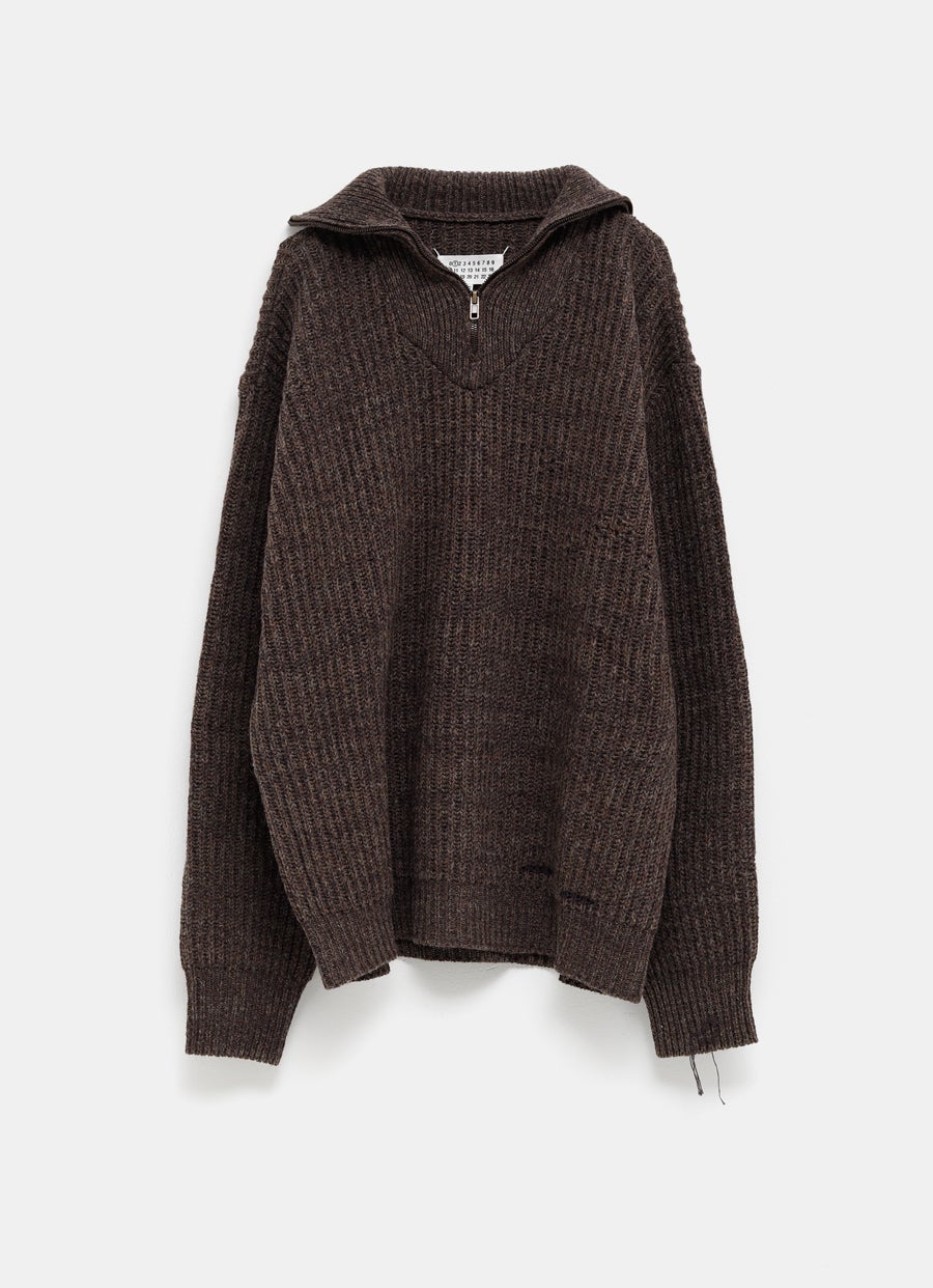 Jersey de cuello alto con cremallera para hombre