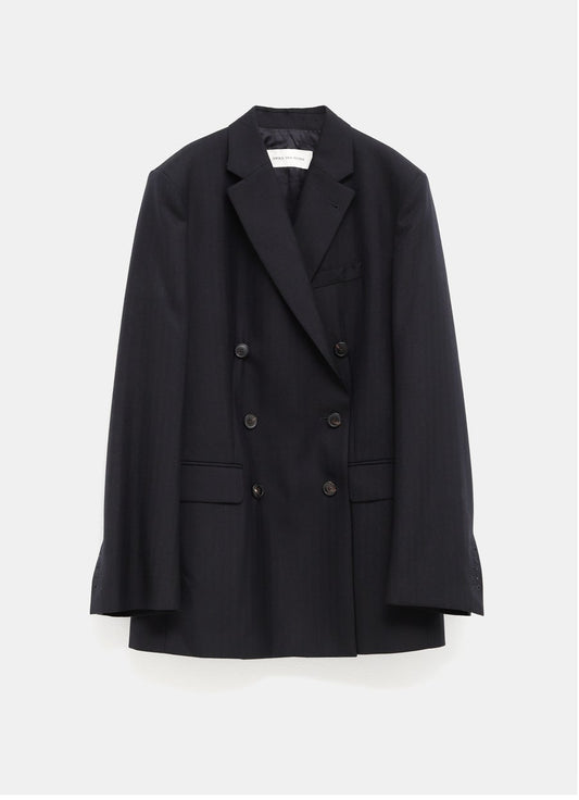 Chaqueta cruzada de lana peinada