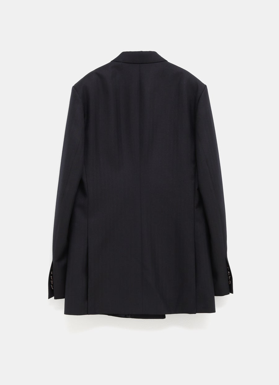 Chaqueta cruzada de lana peinada