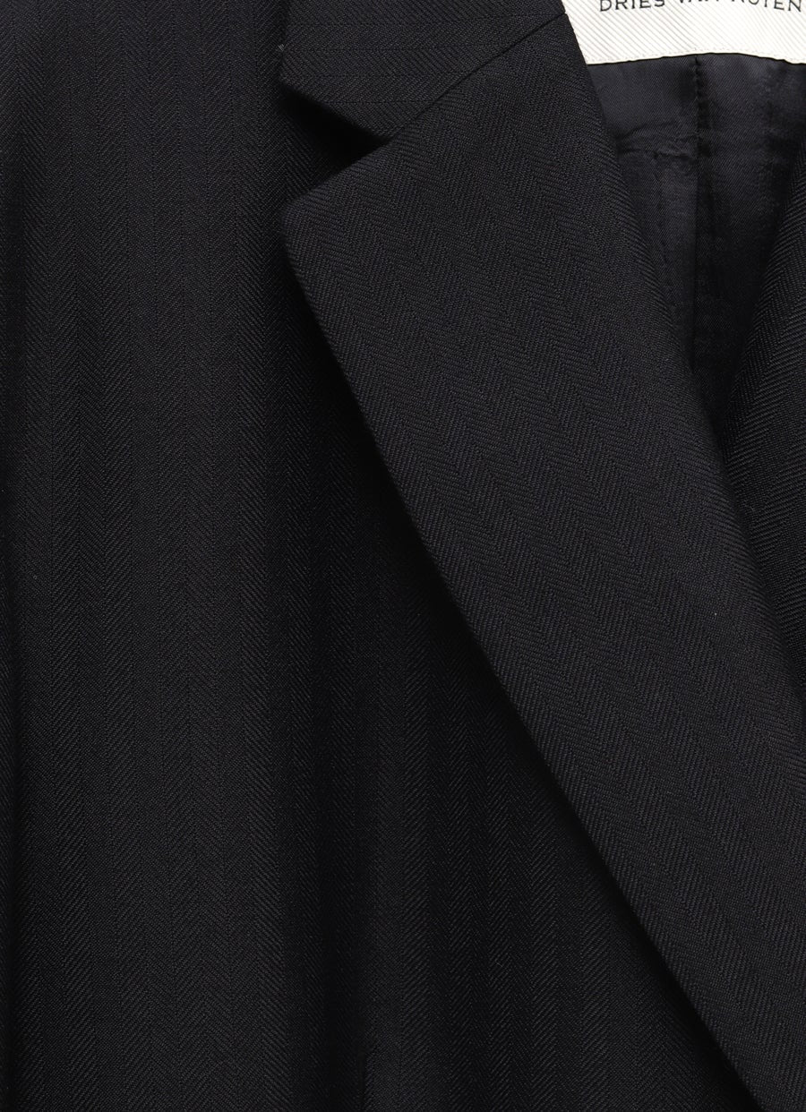 Chaqueta cruzada de lana peinada