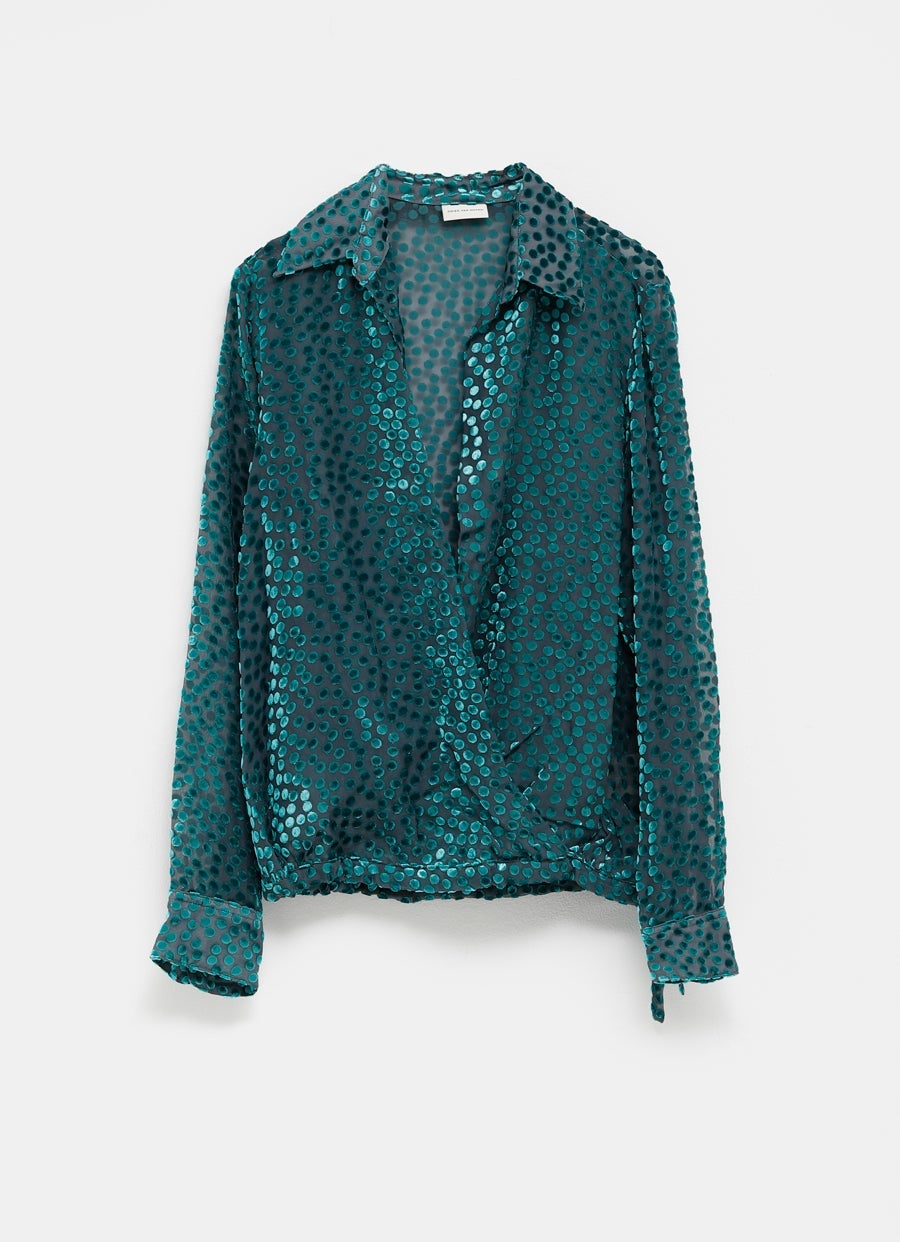 Top con lunares de terciopelo