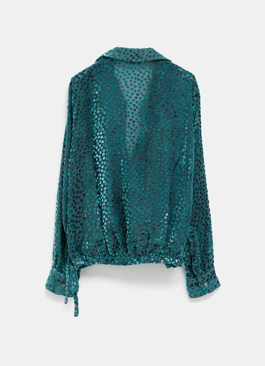 Top con lunares de terciopelo