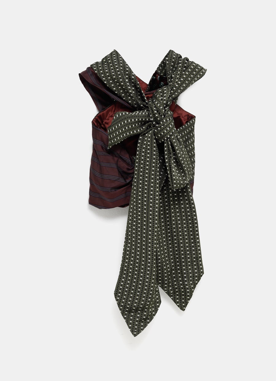 Top cruzado de satén