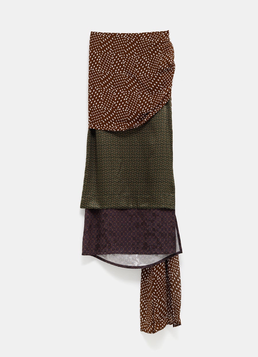 Falda de seda drapeada