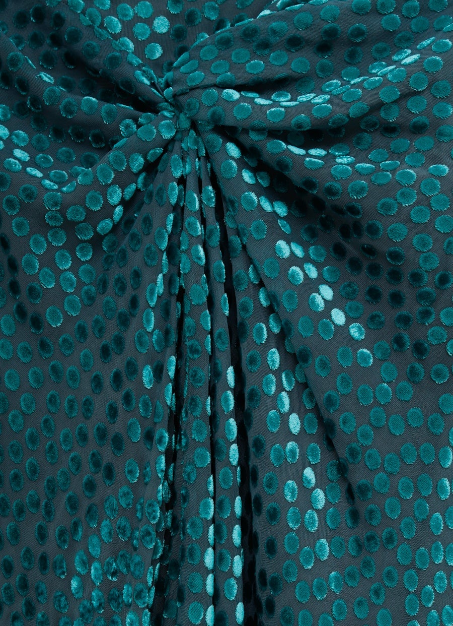 Maxi falda con lunares de terciopelo