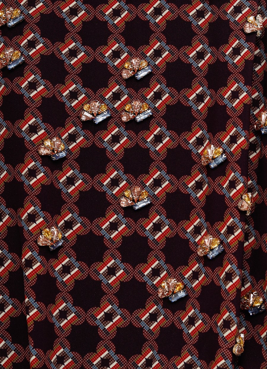 Vestido maxi con pedrería