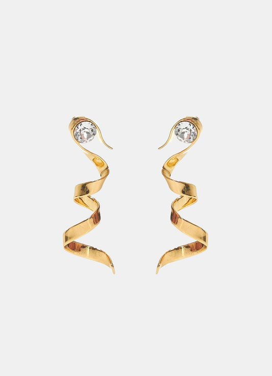 Pendientes de cinta con cristal