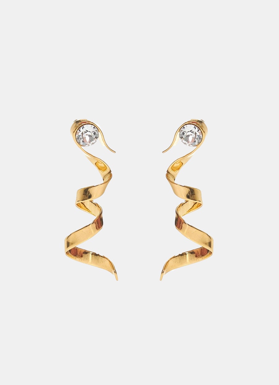 Pendientes de cinta con cristal