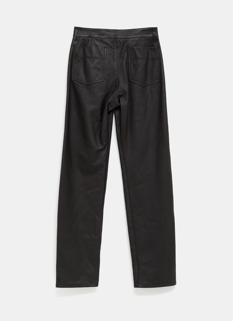 Pantalón de cuero con cinco bolsillos