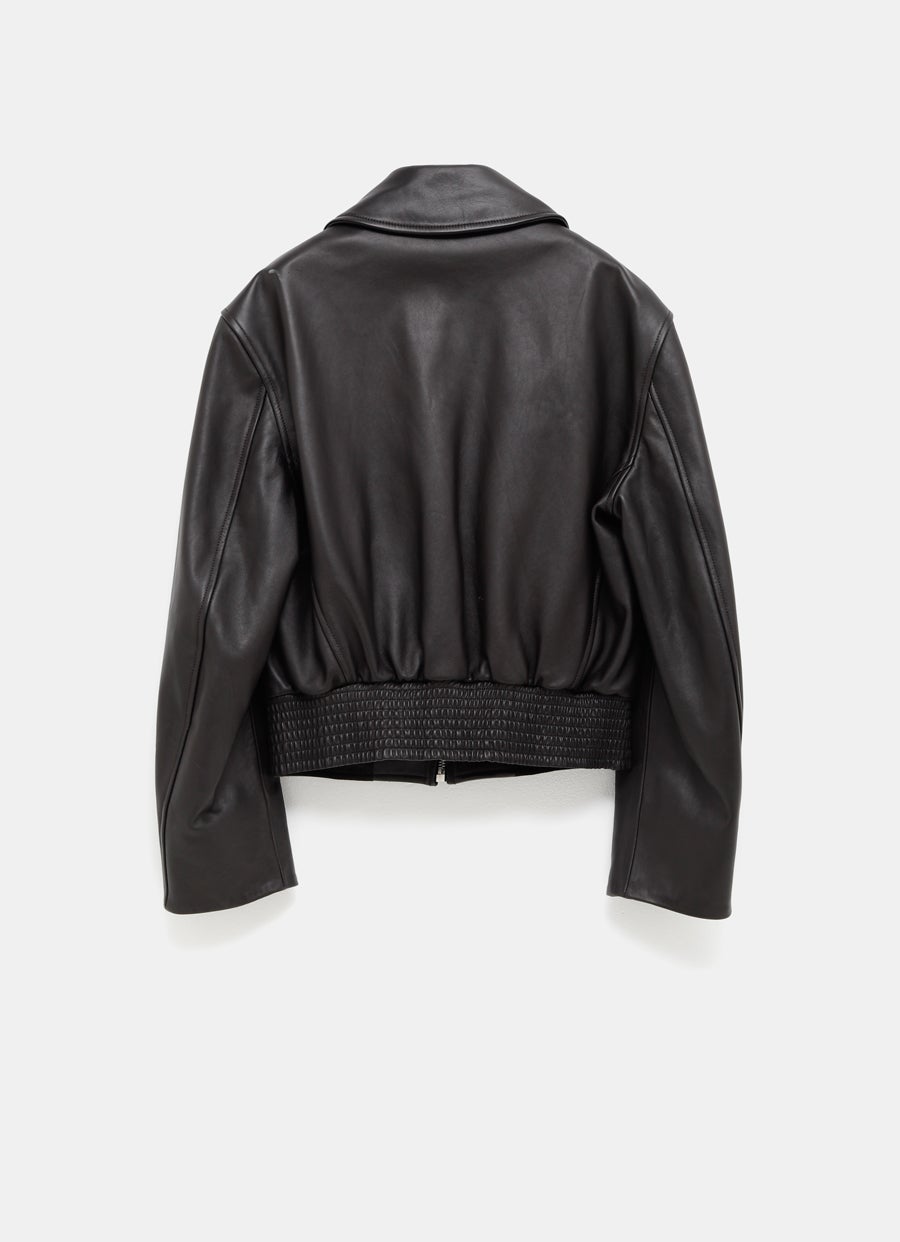 Chaqueta de piel cuadrada