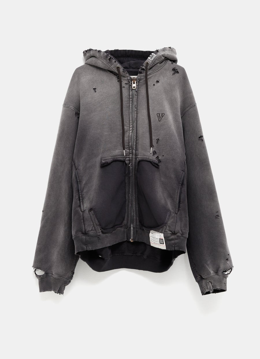 Sudadera descolorida con capucha