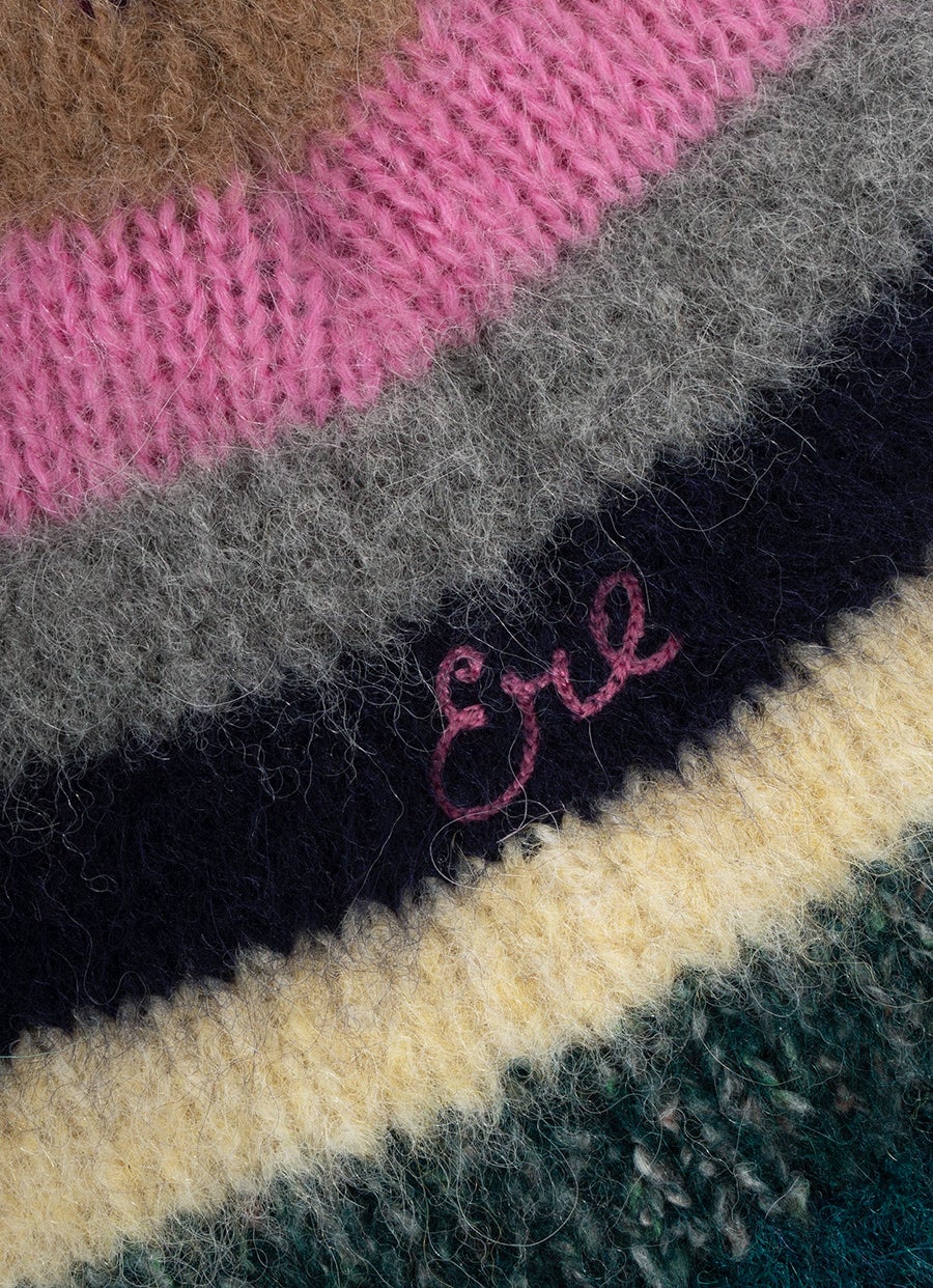 Gorro de alpaca a rayas