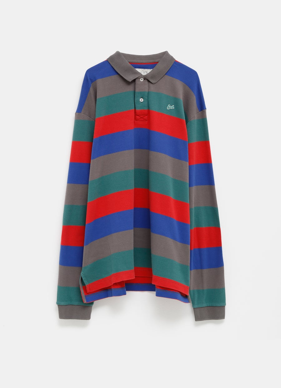 Polo de manga larga unisex a rayas