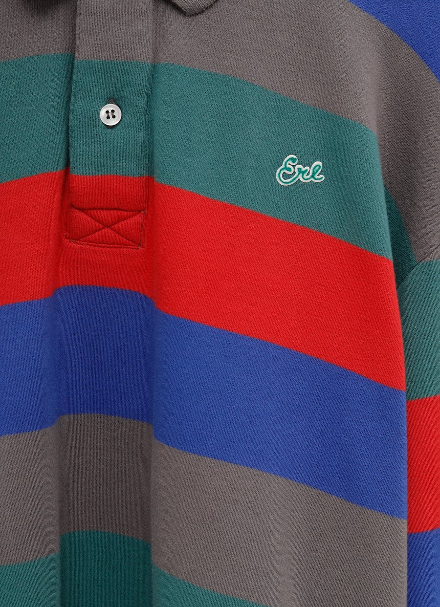 Polo de manga larga unisex a rayas