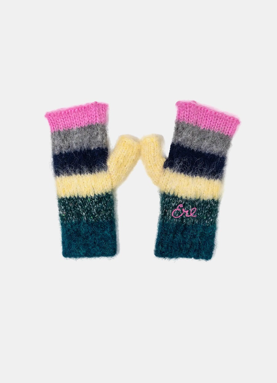 Manoplas de alpaca a rayas