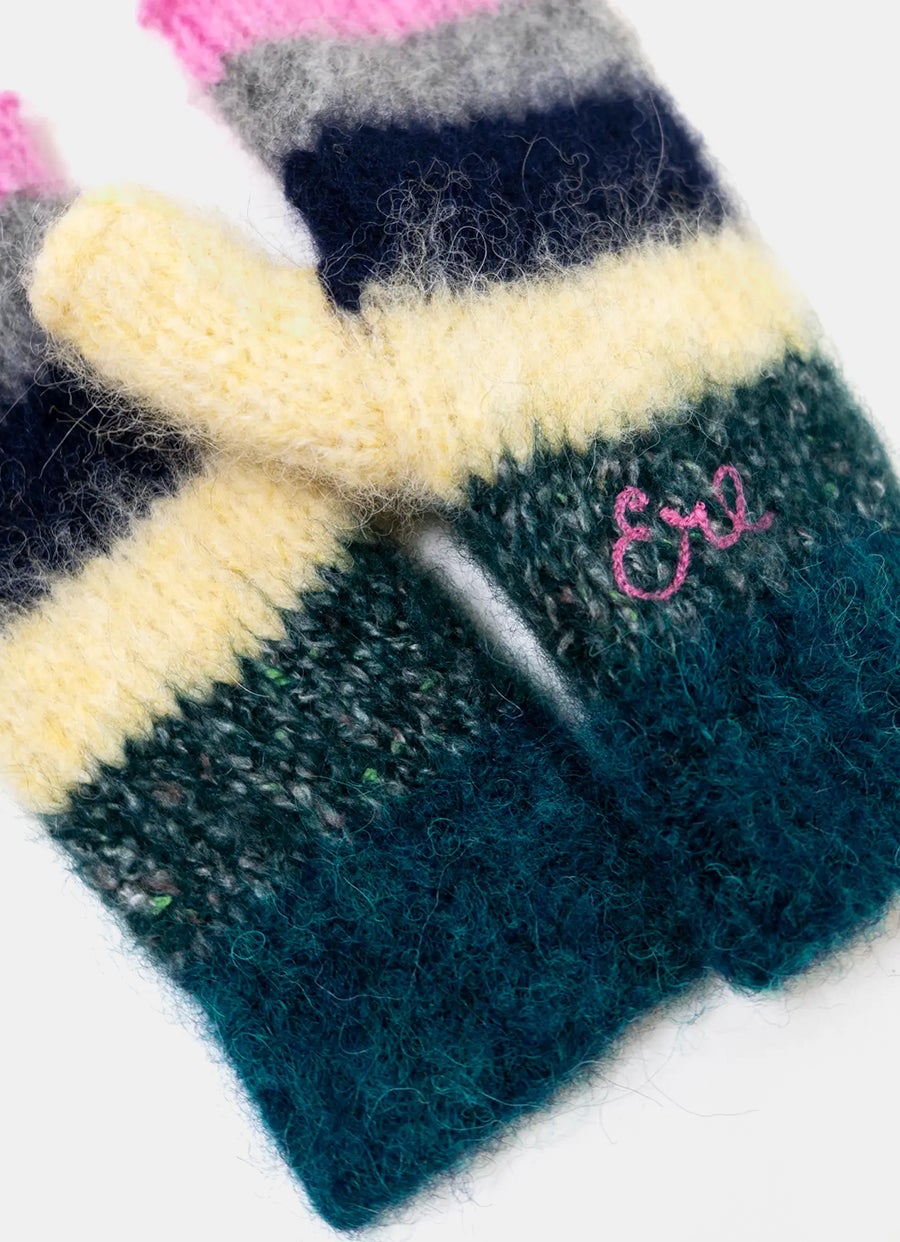 Manoplas de alpaca a rayas