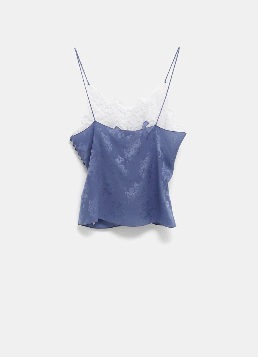 Camisola de Jacquard de seda