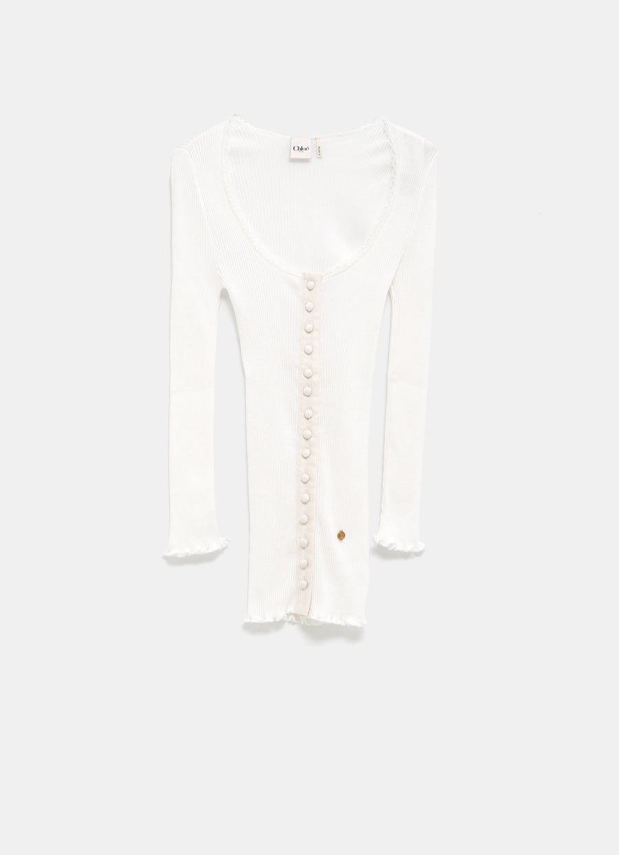 Cárdigan ajustado con encaje