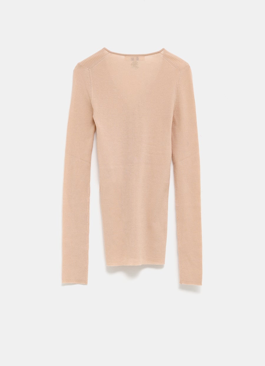 Top de canalé con botones