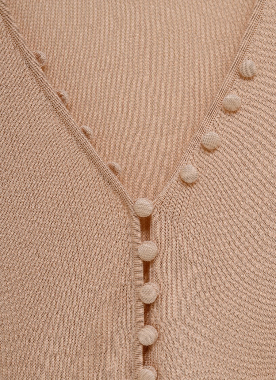 Top de canalé con botones