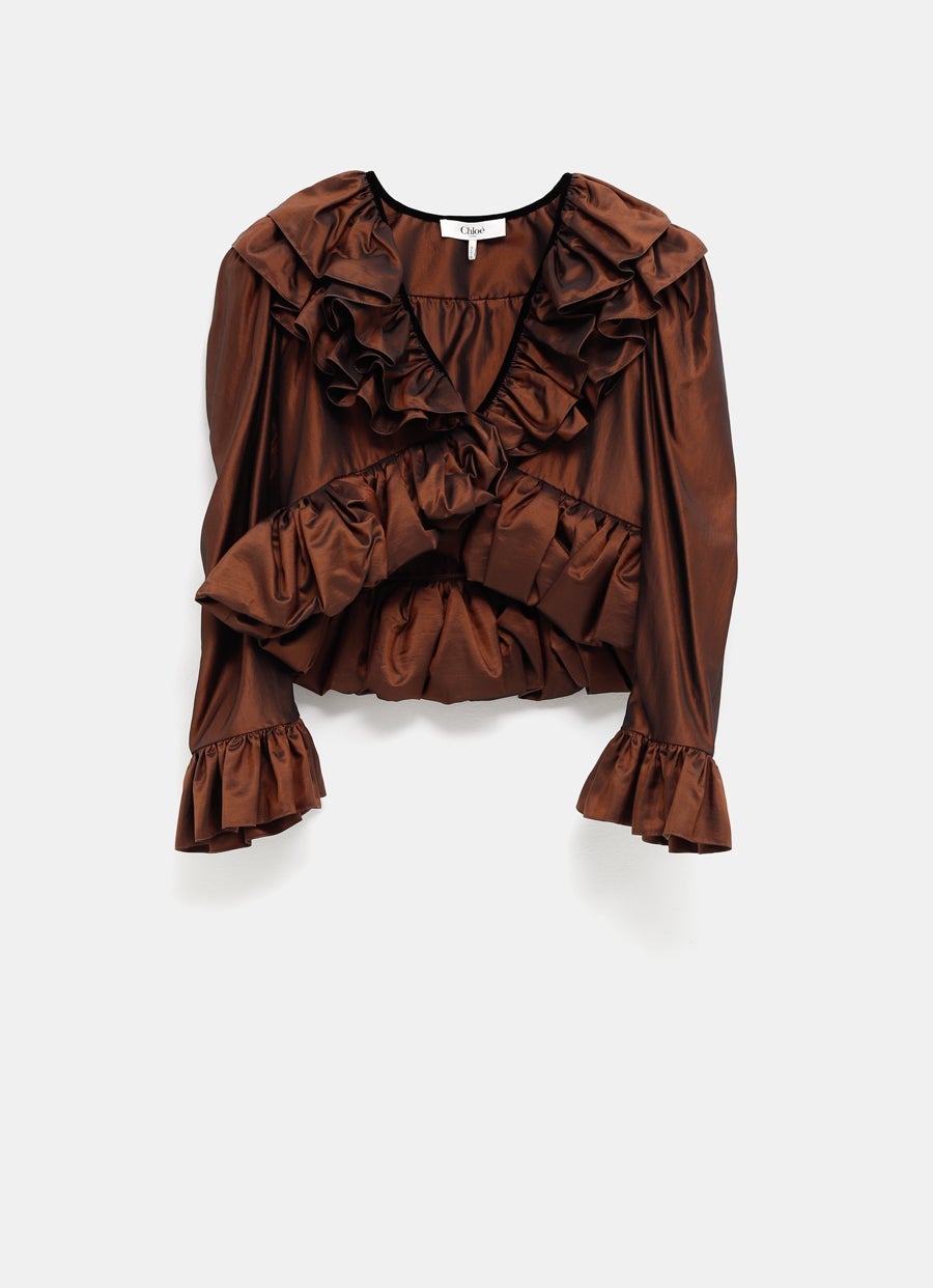 Top corto con volantes