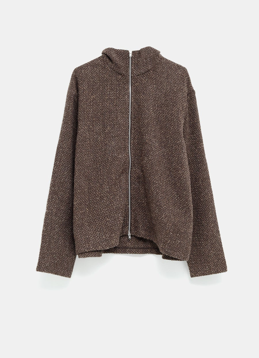 Polo encogido con cremallera completa