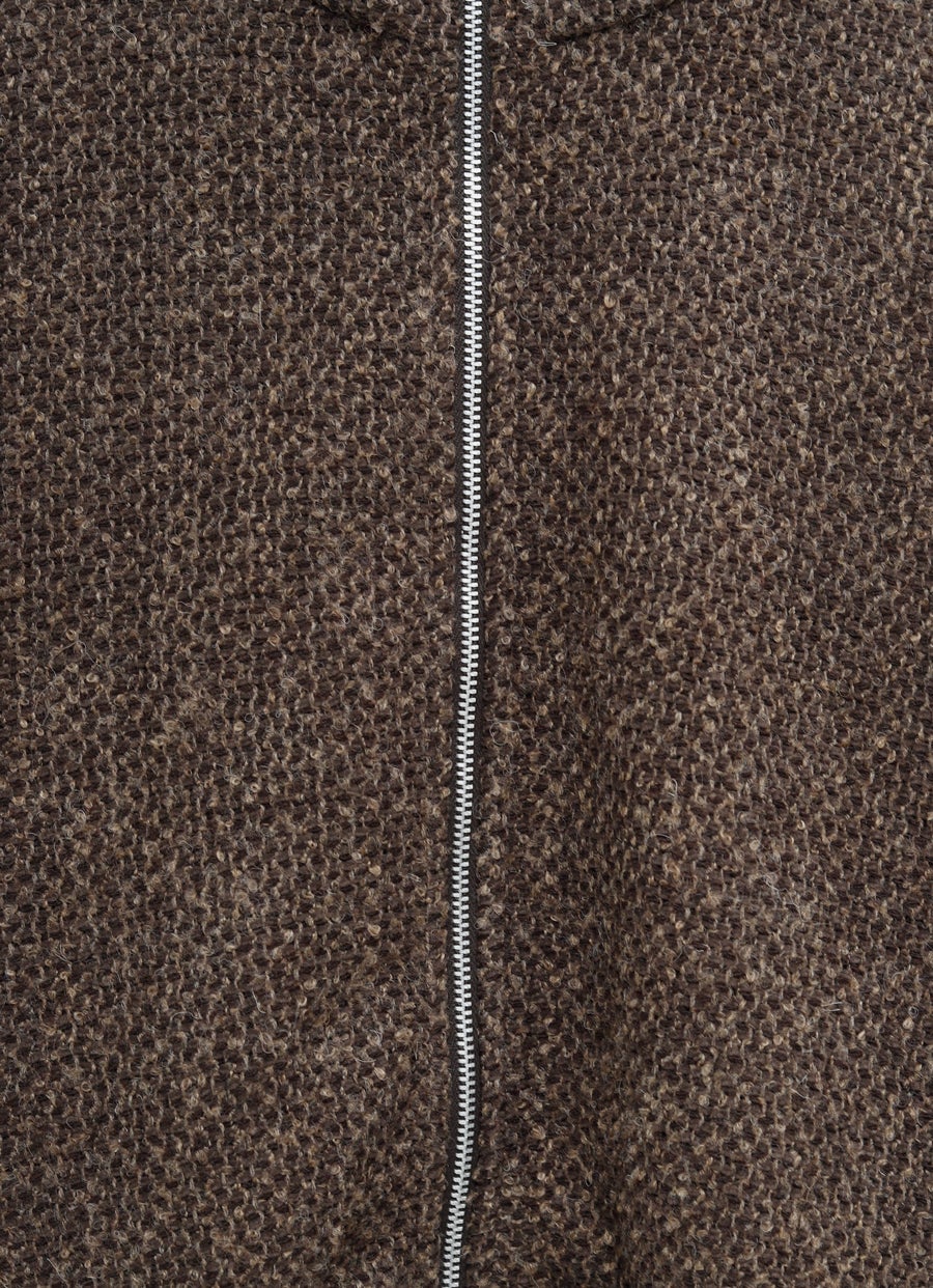 Polo encogido con cremallera completa