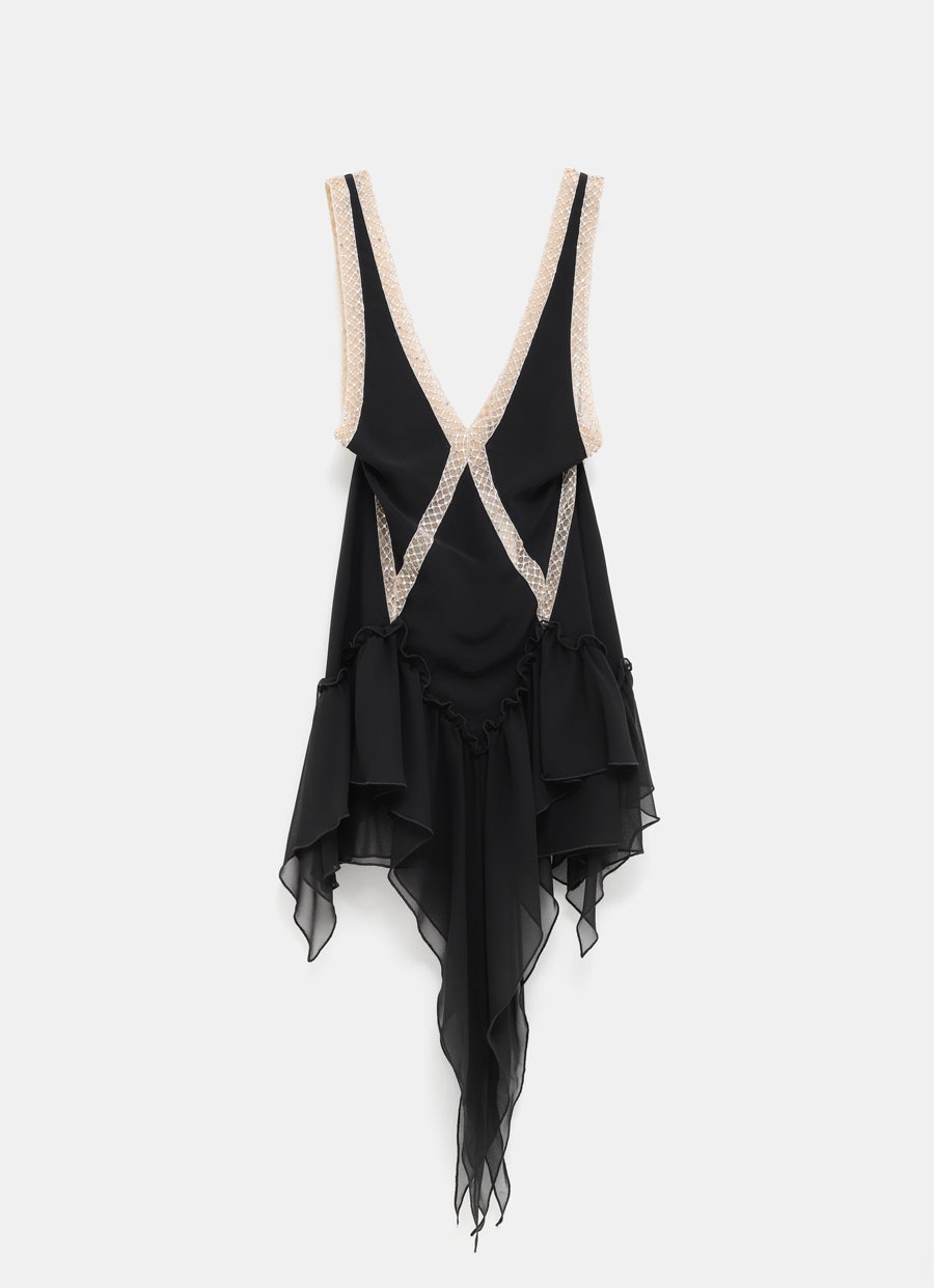 Vestido mini con pedrería