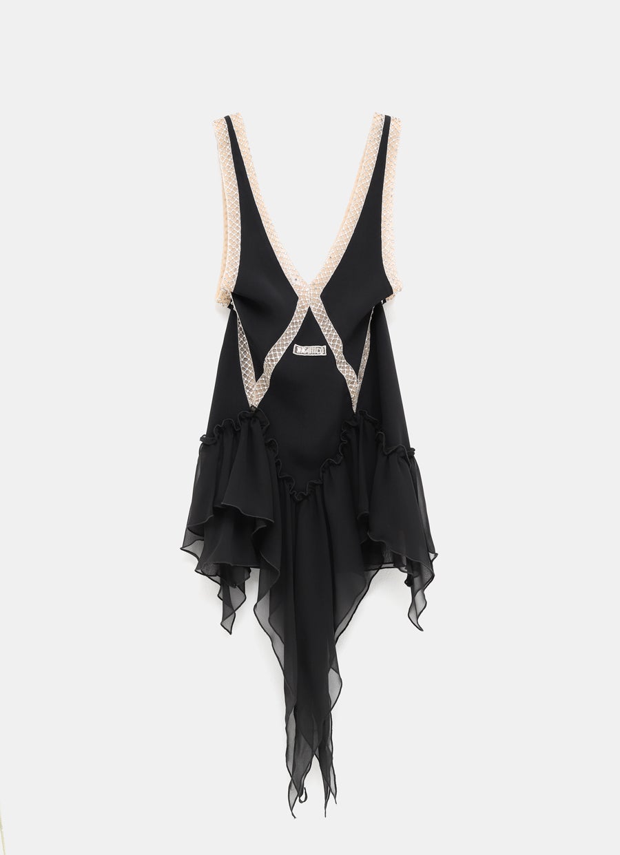 Vestido mini con pedrería