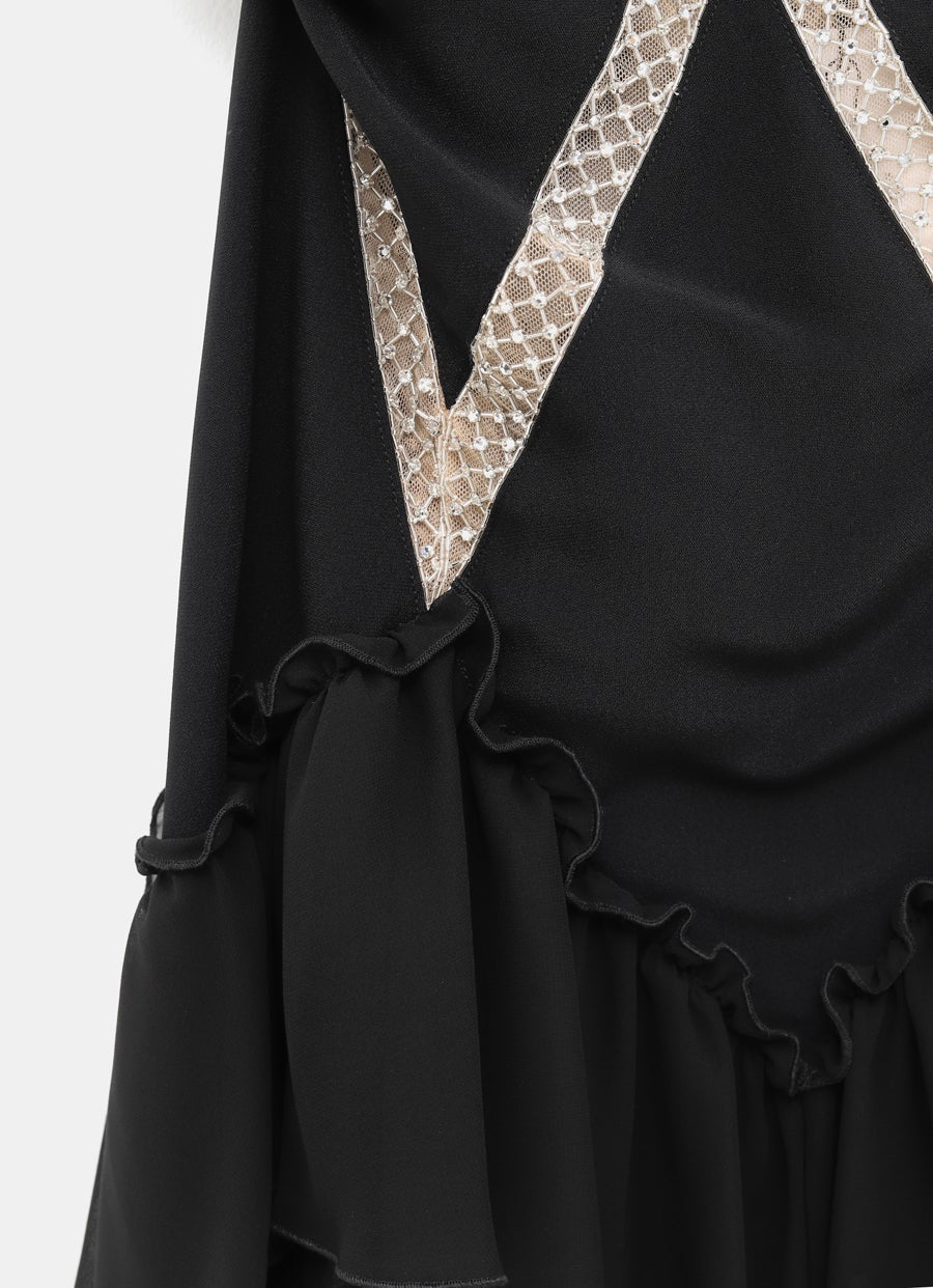 Vestido mini con pedrería