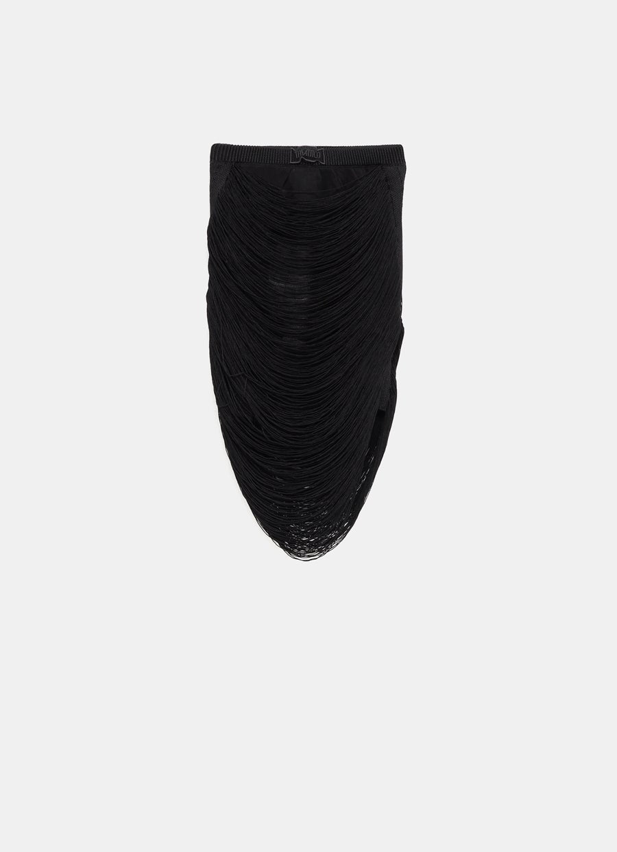 Falda mini de flecos