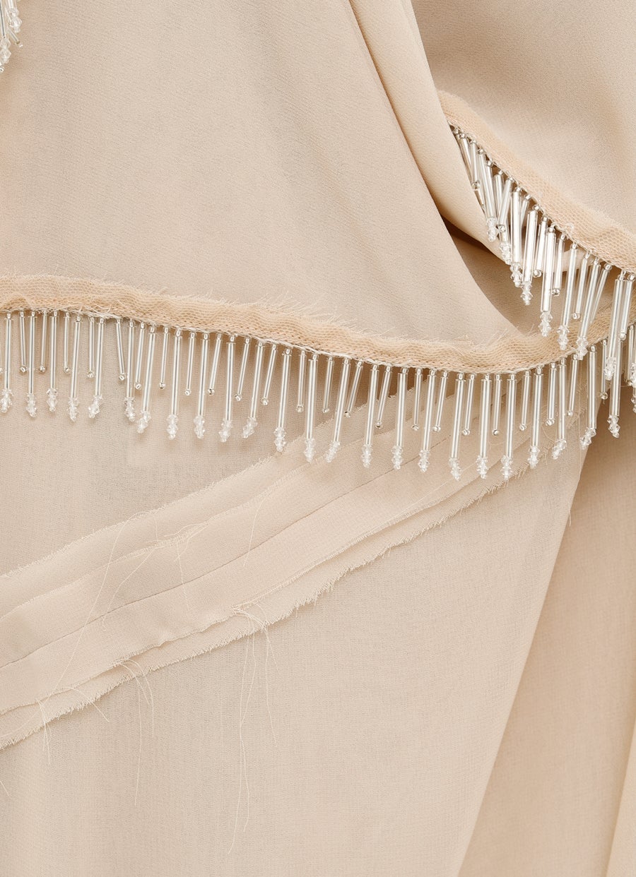 Vestido de gasa con pedrería