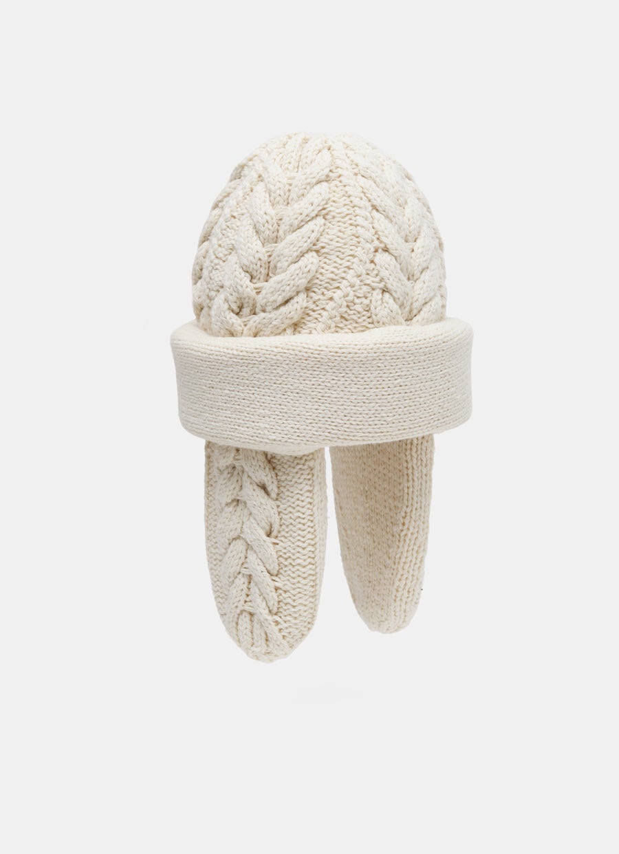 Gorro acolchado de punto trenzado