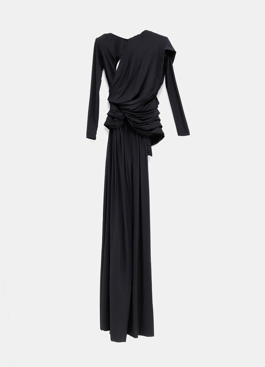 Vestido de manga larga con espalda abierta