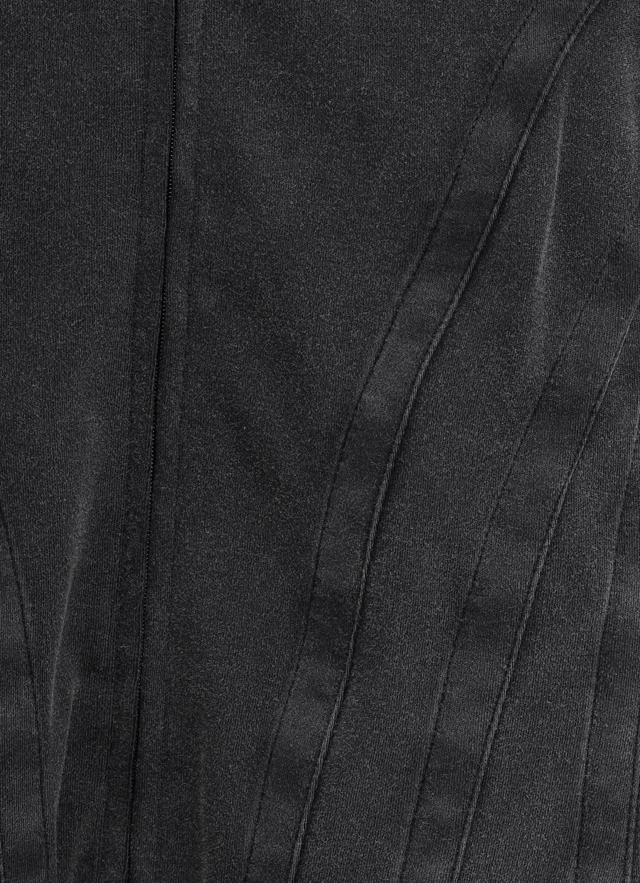 Sudadera con cremallera y corsé