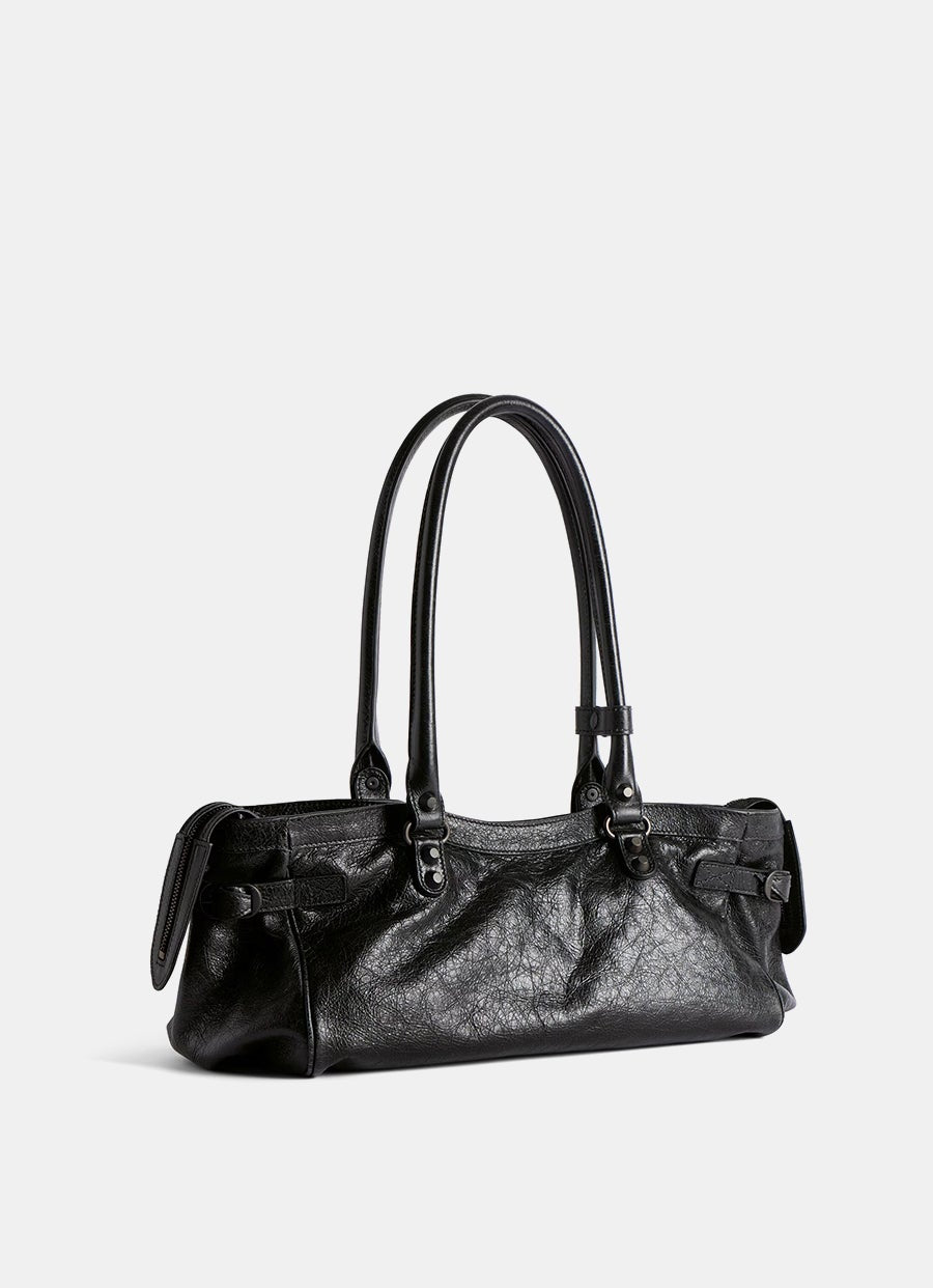 バッグ 2000s vintage BALENCIAGA le city Vintage 2000s Balenciaga le city bag in distressed grey leather