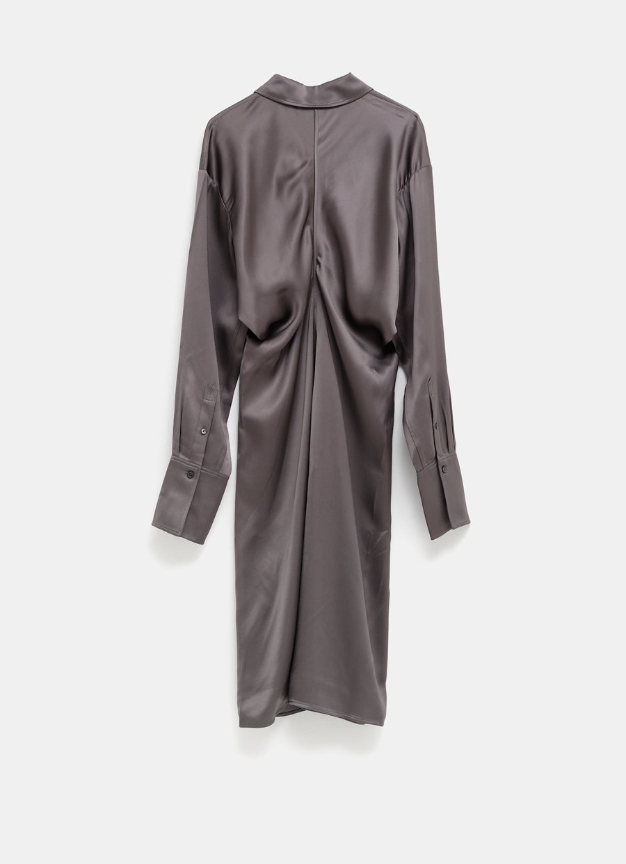 Vestido camisero drapeado