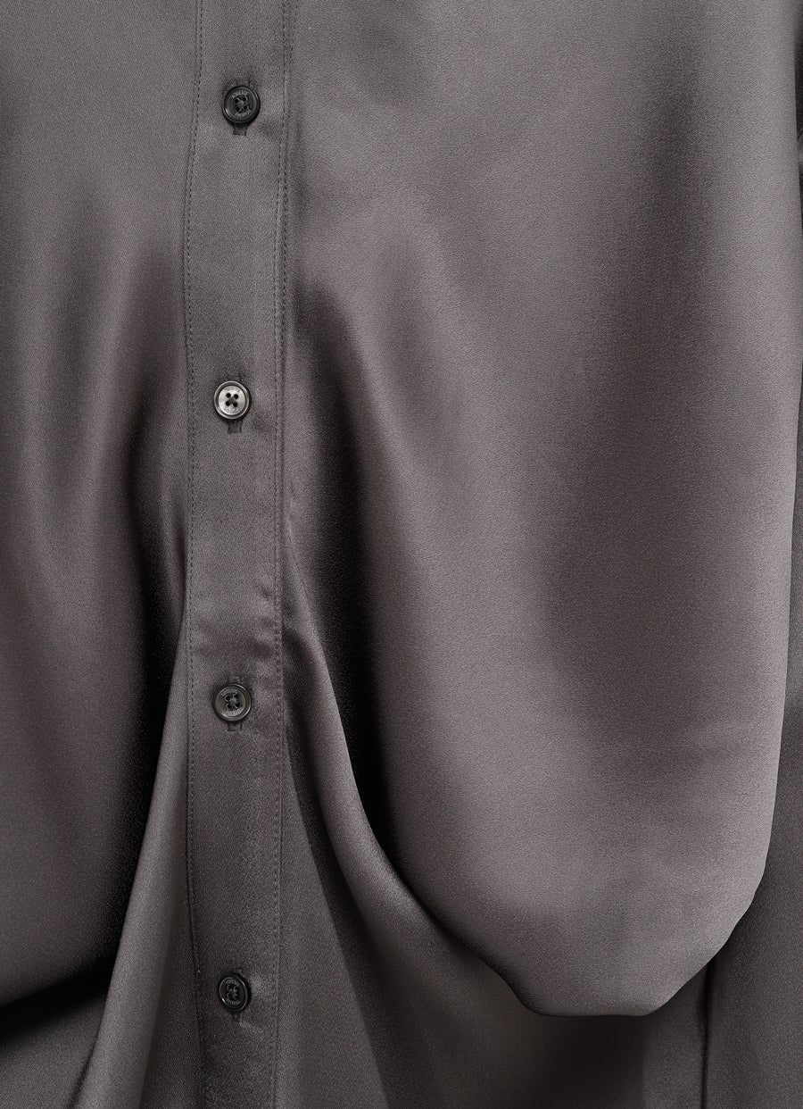 Vestido camisero drapeado